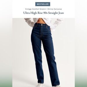 Abercrombie ultra high rise 90s straight jeans never worn size 26long